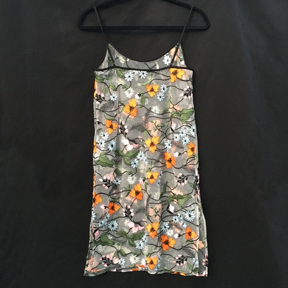 Forever 21 Embroidered Floral Mesh Cami Dress - Picture 4 of 11